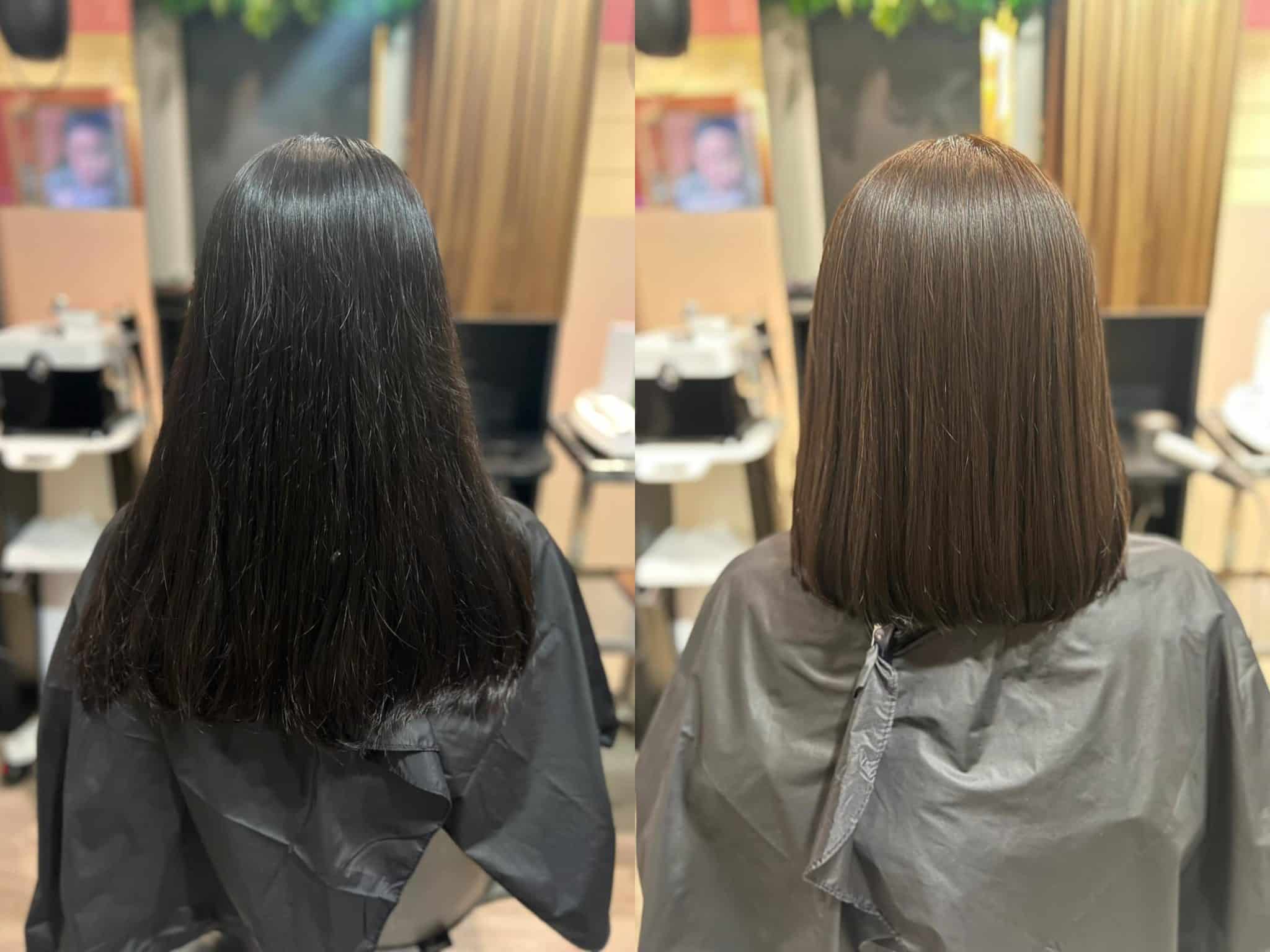 before and after haircut