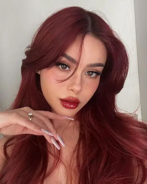 warm hair colour like copper red